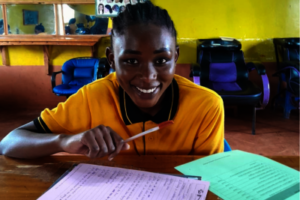 Hair & Beauty student takes her written NITA exam