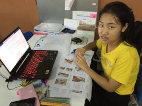 Nursing student Naan studying anatomy