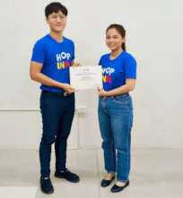 Joy receives hospitality training certificate