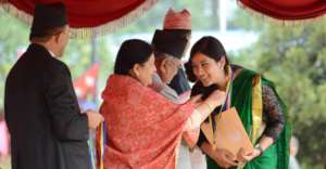 Aishwarya Receiving a National Medal