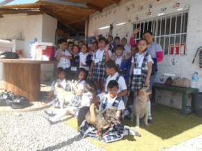 Children visiting the Center and learning