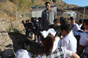 Children visiting our dog shelter