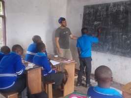 Fabio the  volunteer in class