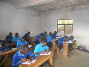 Students busy writing their exams.