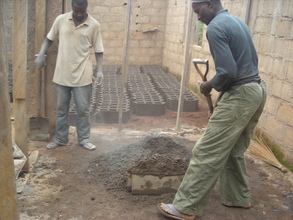 Moulding of decking blocks at the site