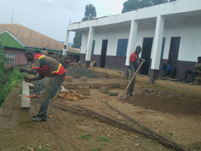 Iron Bender preparing rods for that classroom
