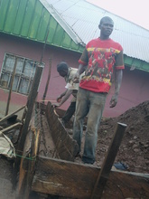 Workers busy with the Foundation