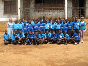 Volunteers and Orphans at the rented school