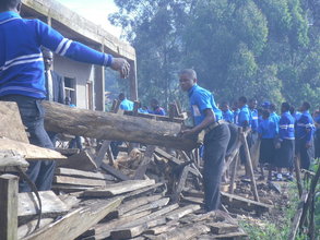 Students participating in the Construction Project