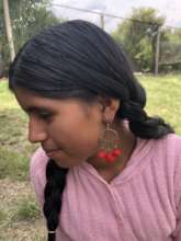 Anita modeling one of the new earring designs