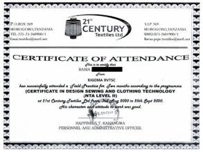 Rabia's Certificate of Completion