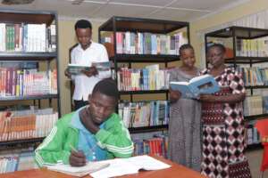 The library at Tausi's school; photo credit: TIA