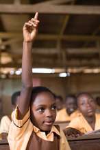 Scholarship Student Raising Hand