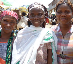 Clients in Nsawam with WT's Priscilla Danso(r)
