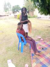 Concy with her customer