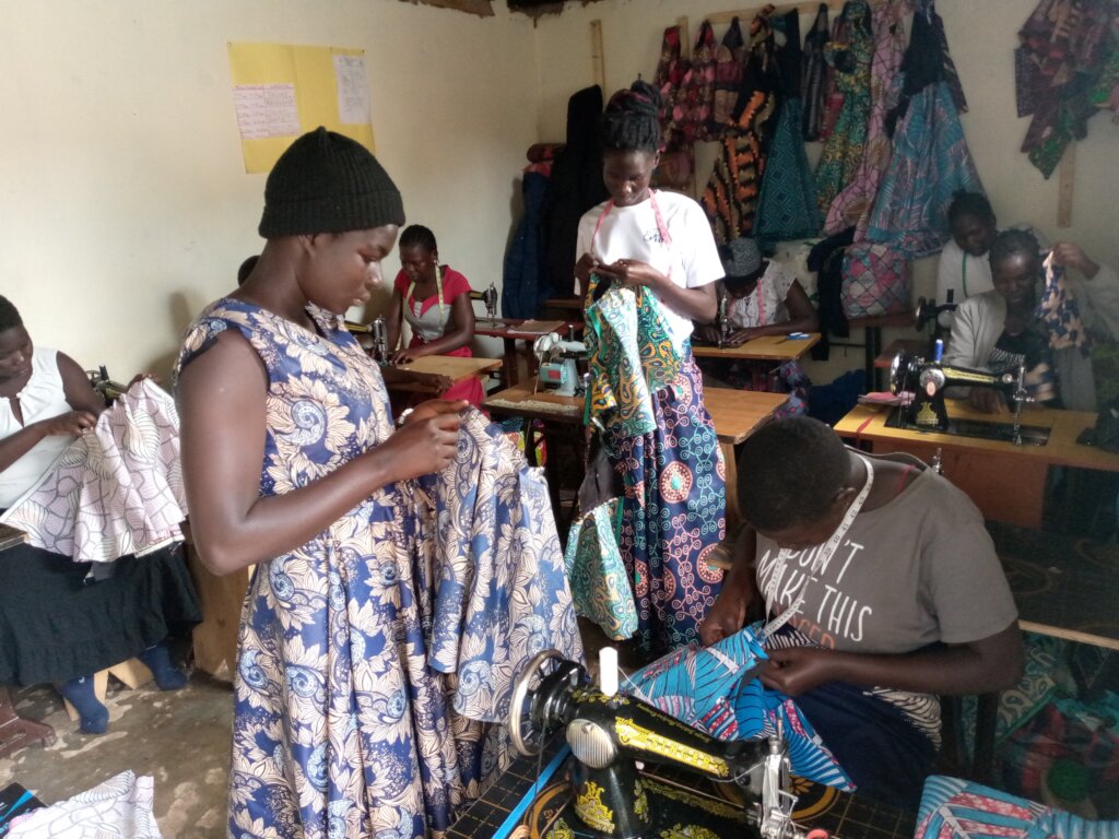 Trainees in their innovation room during practical