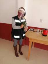 Paty participates in the local custom with flowers