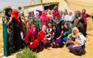 Participants posing before excercise