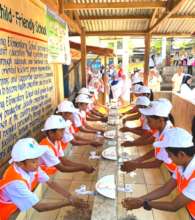 Splish-splash, soaps in hand and ready, steady, go