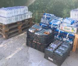 Water & baby food delivered after Moria fires