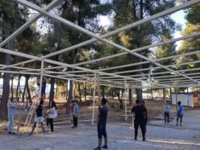 The YES team & youth working on reconstruction