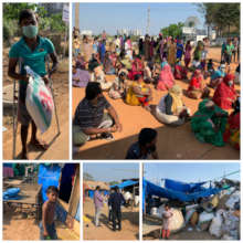 Awareness and distribution to the migrants...