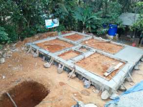 A concrete slab of foundation