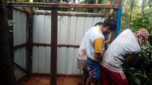 Temporary toilet during construction...