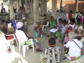Self-help group meeting in the new building.