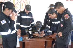 Fire Station in Esteli receives sewing machine
