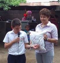 Proud students sharing their work