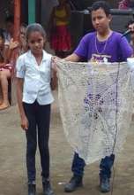 Proud students sharing their work