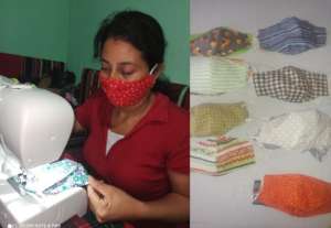 Elizabeth Jarquin Learning Center making masks