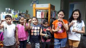 Library children proud of their finished crafts