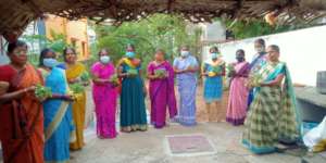 Tomato saplings distributed among members