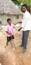 Food groceries to polio affected girl