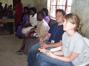 Interns are entertained by students