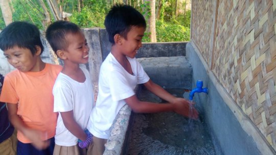 Pit latrines for 13 schools in the Philippines