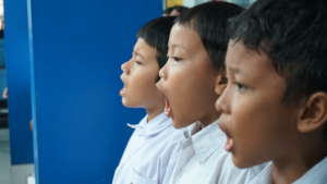 Bina Pusaka Children singing national anthem