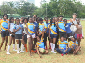 Some of the girls ready to play