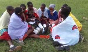 Group of school girls from maasai community