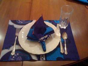 Kenyan kanga tablemats & nappkins made by the mums