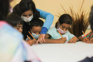 Mayama children drawing their dreams