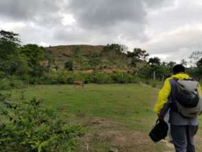 Ben arriving to survey the clinic site