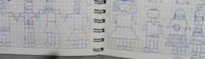Sara draws her family, her mother has no arms, whi