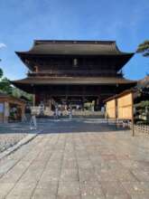 A walk to the temple in the morning