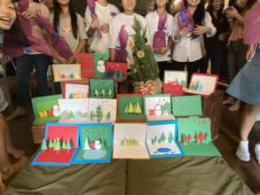 Christmas cards made by our girls