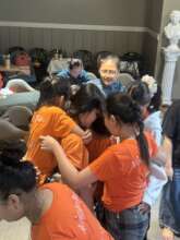 Children participating in games during the activit