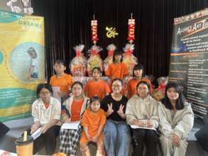 Children receiving Tet gifts during the celebratio