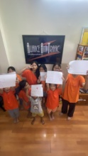 Photos of the girls participating in the gender ed